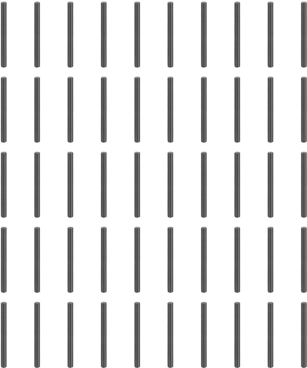 50 stuks 1,5 mm x 18 mm plugpennen 304 roestvrij staal cilindrische planksteunpinnen fase aan het einde penstang bevestigingselementen metalen plankstokken zwart