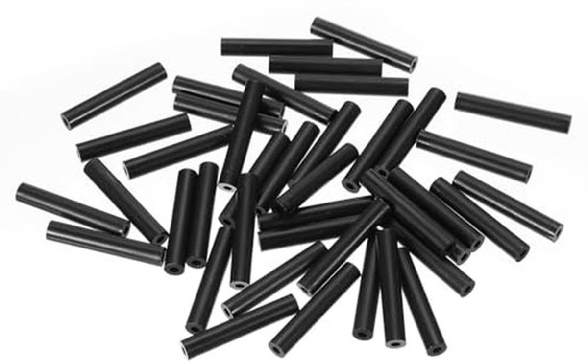 Zwarte ABS Spacer Washers ID 3.2mm - OD 7mm - 35mm Lengte - 120 Stuks