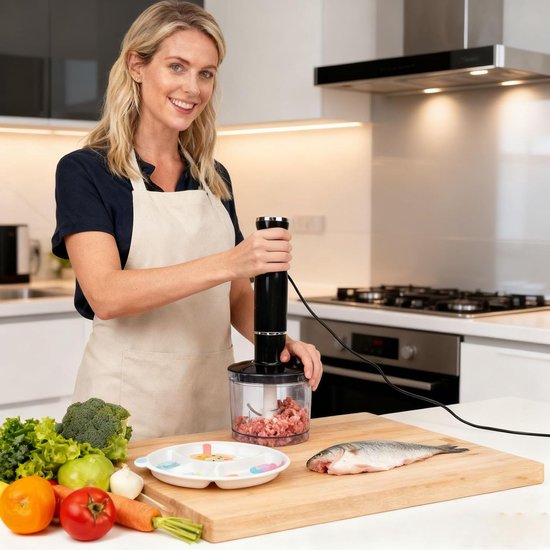 Handblender Set - Staafmixer Keukenmixer - Eten Bereiden - 4-in-1 Functionaliteit - 400 W - Zilver — afbeelding 2