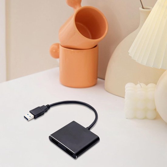 USB HD Adapter - Monitor Kabel - Beeld Overzetten - Plug and Play - 1920 x 1080 - Zilver — afbeelding 2
