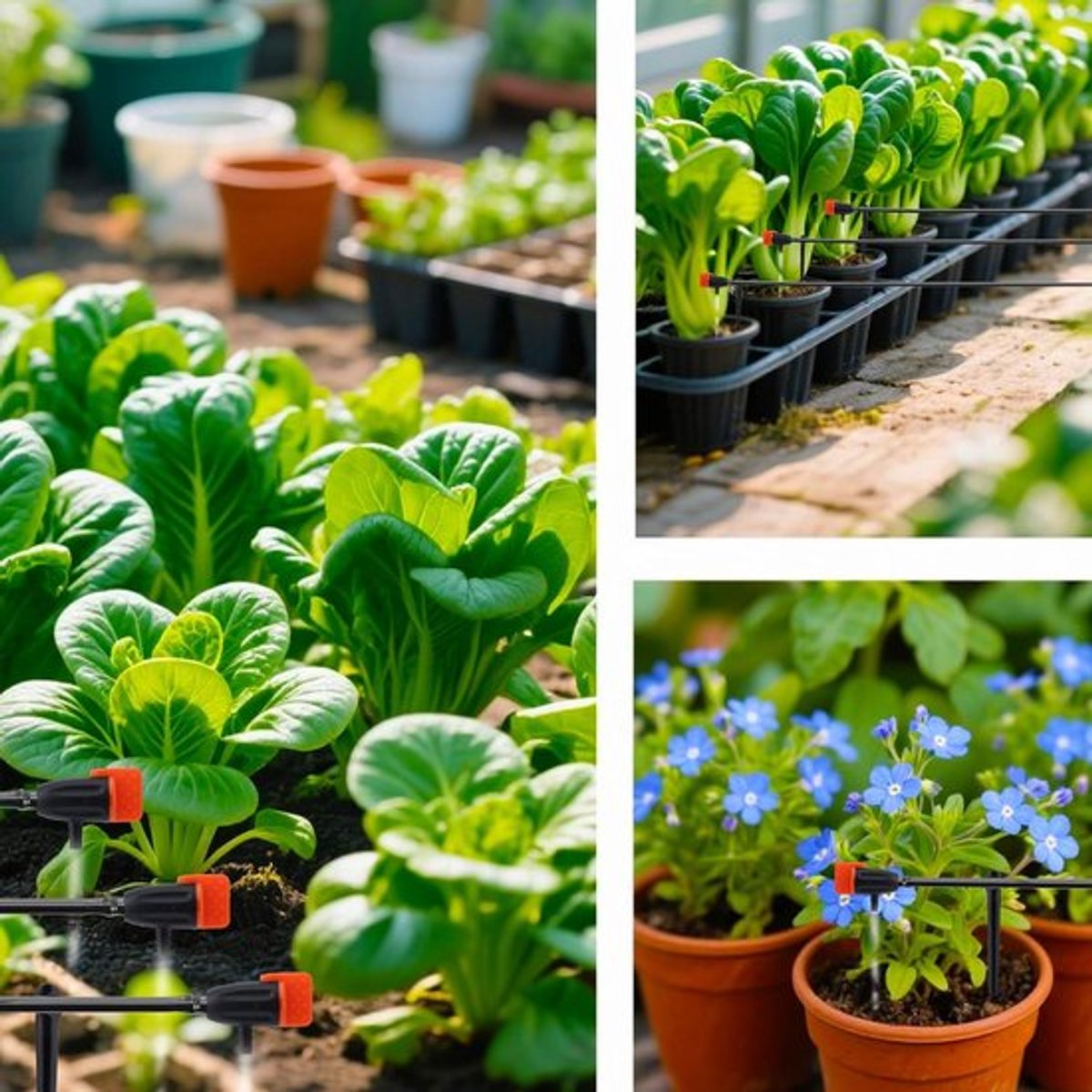 Druppelirrigatie-Emitters 30stk met Steunpalen voor Planten en Gazons - Verstelbare Waterdruppelaars