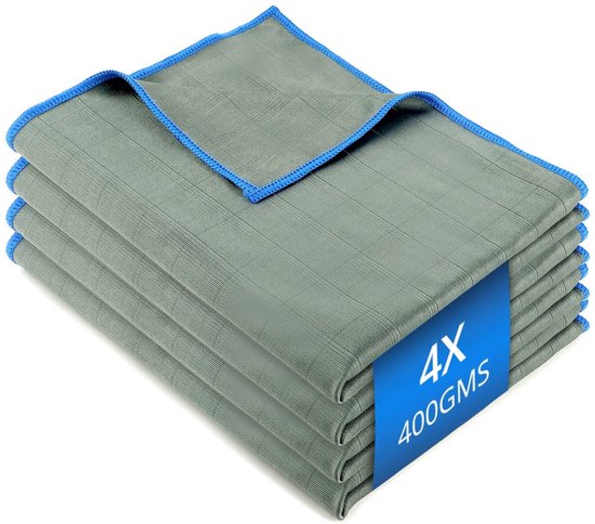 4X Carbon Microfiber Doeken Streepvrije Autoraamdoek Pluisvrije Polijstdoek 400 GSM - 50x40 cm