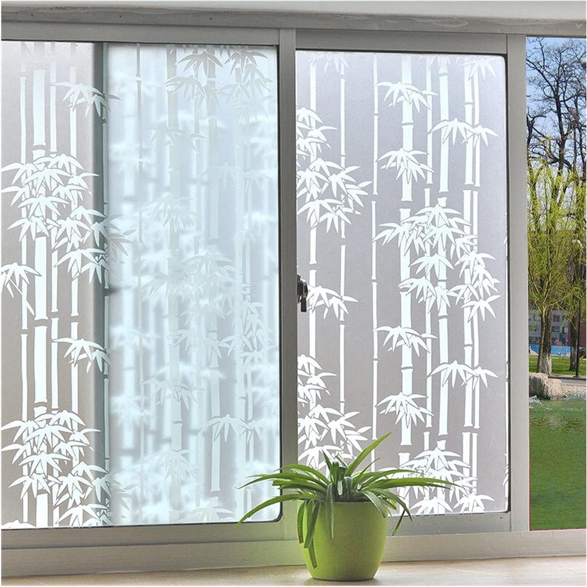 Decoratieve Raamfolie - Privacy Glasfolie - Zonlicht Reguleren - Herbruikbaar Zonder Lijmresten - 45x400 cm - Mat