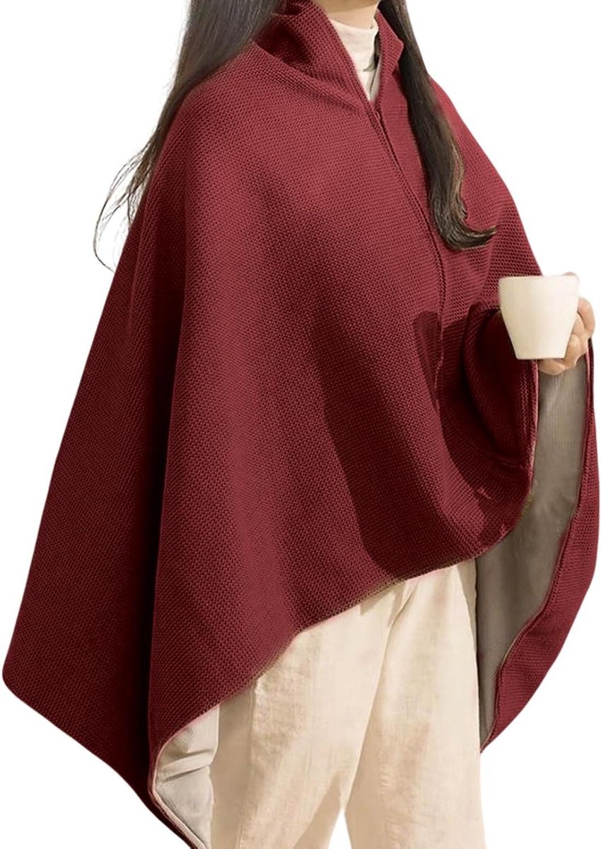Verwarmde Deken - Wikkeldoek Elektrisch - Reizen en Buiten - Snelverwarmingssysteem - 150 x 80 cm - Bordeaux