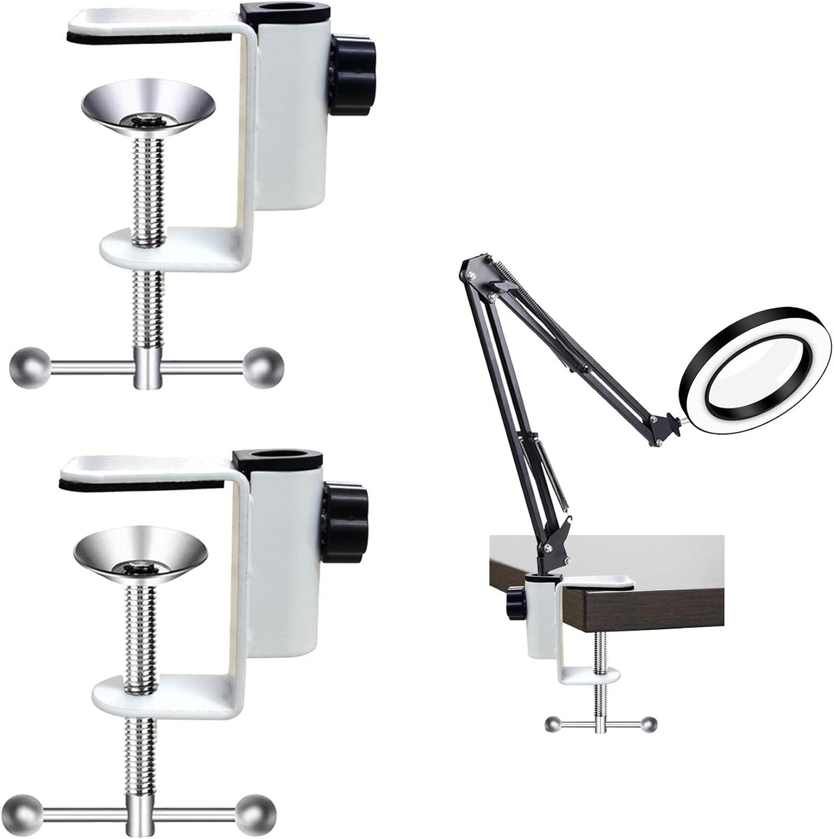 C-clamps universeel RVS - I-balk klemmen aluminium - met lange arm - ideaal voor lampen - ShopVlot
