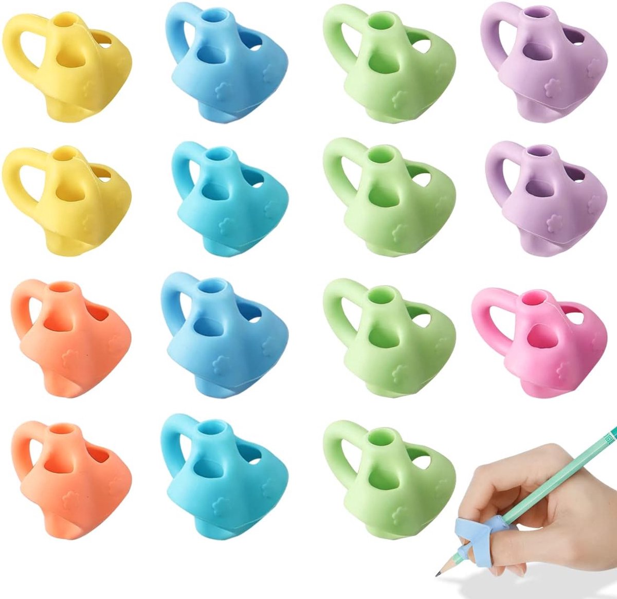 Pencil Grips 15 Stuks - Siliconen Penhouders - Voor Kinderen - Verbeterde Schrijfhouding - ShopVlot