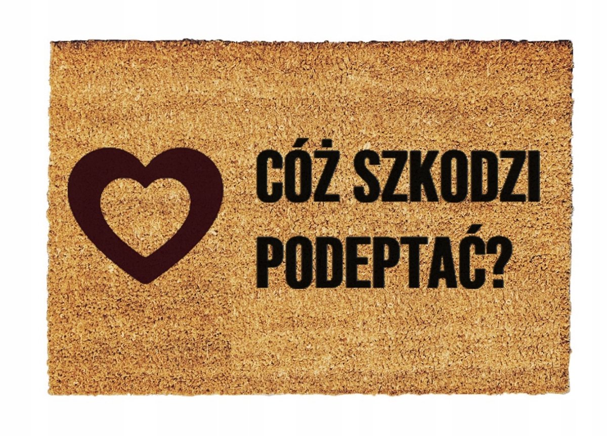 TabPrint Merkloos Markloze deurmat met grappige tekst 'Cóż szkodzi obiecać' Multicolor