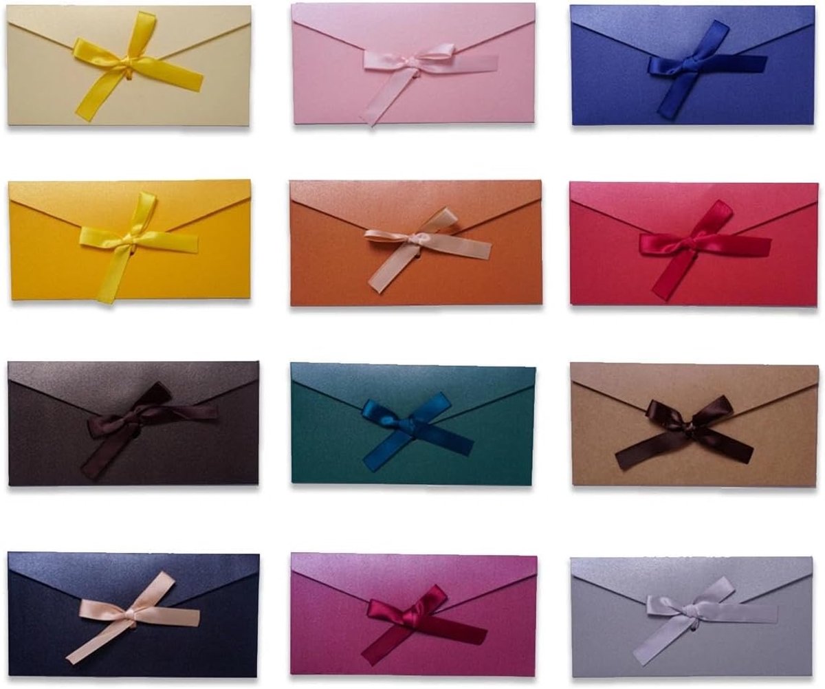 Kleurige Enveloppen 22 x 11 cm - Parelgloed Papier - Pack van 12 - Perfect voor Feesten - ShopVlot