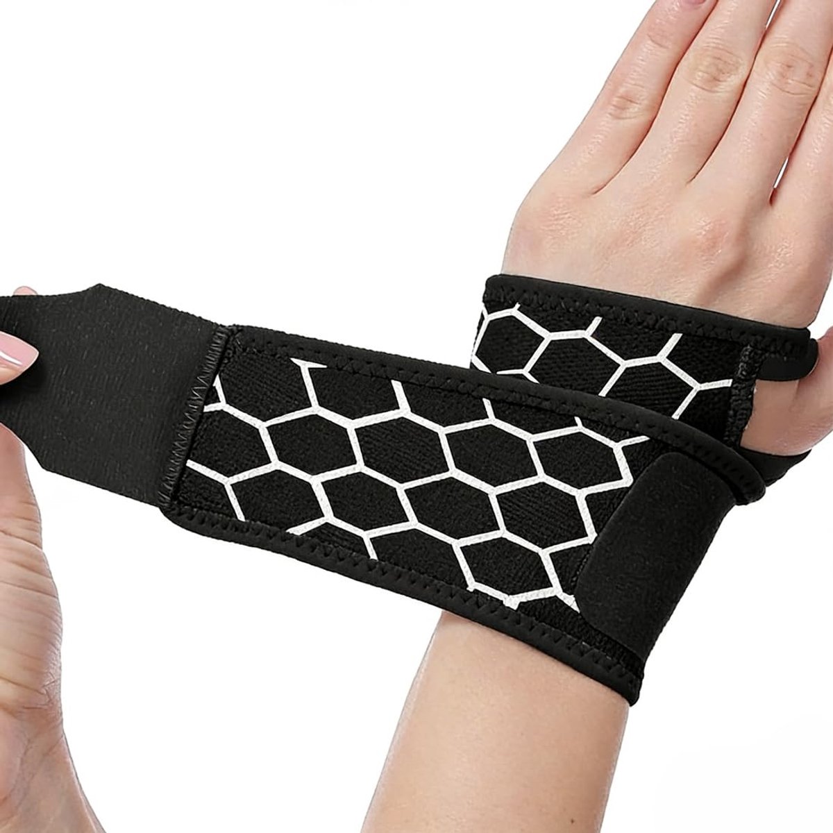 Polsbandage voor ondersteuning, ademende sportcompressiebandage met duimbescherming voor fitness, kantoor en dagelijks gebruik, rechts/links