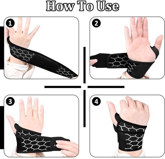 Polsbandage voor ondersteuning, ademende sportcompressiebandage met duimbescherming voor fitness, kantoor en dagelijks gebruik, rechts/links — afbeelding 4