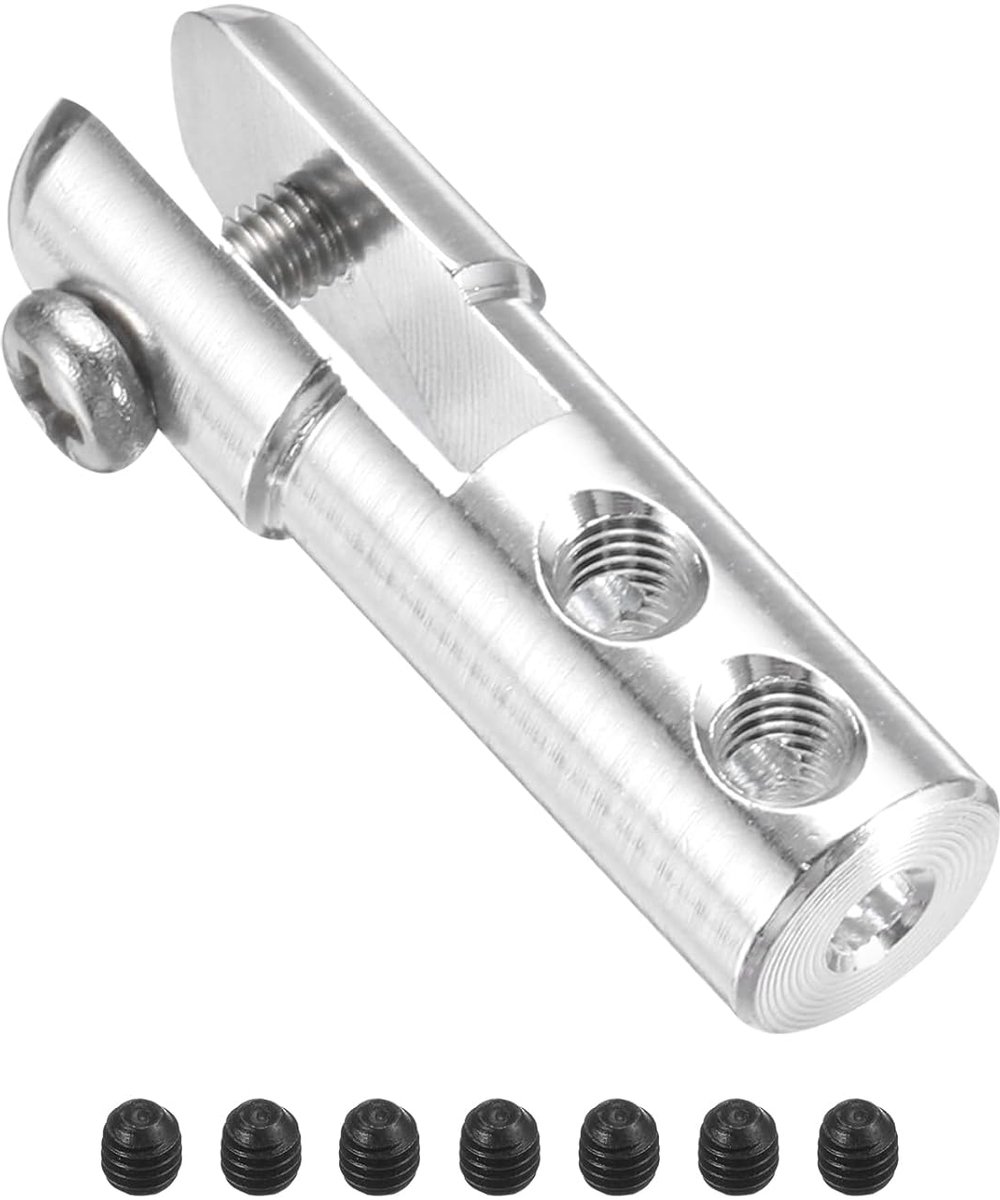Clevis M2-schroefdraad van aluminiumlegering, 1 stuk met schroeven, voor RC-vliegtuig, auto, helikopter, modelvervanging, zilver