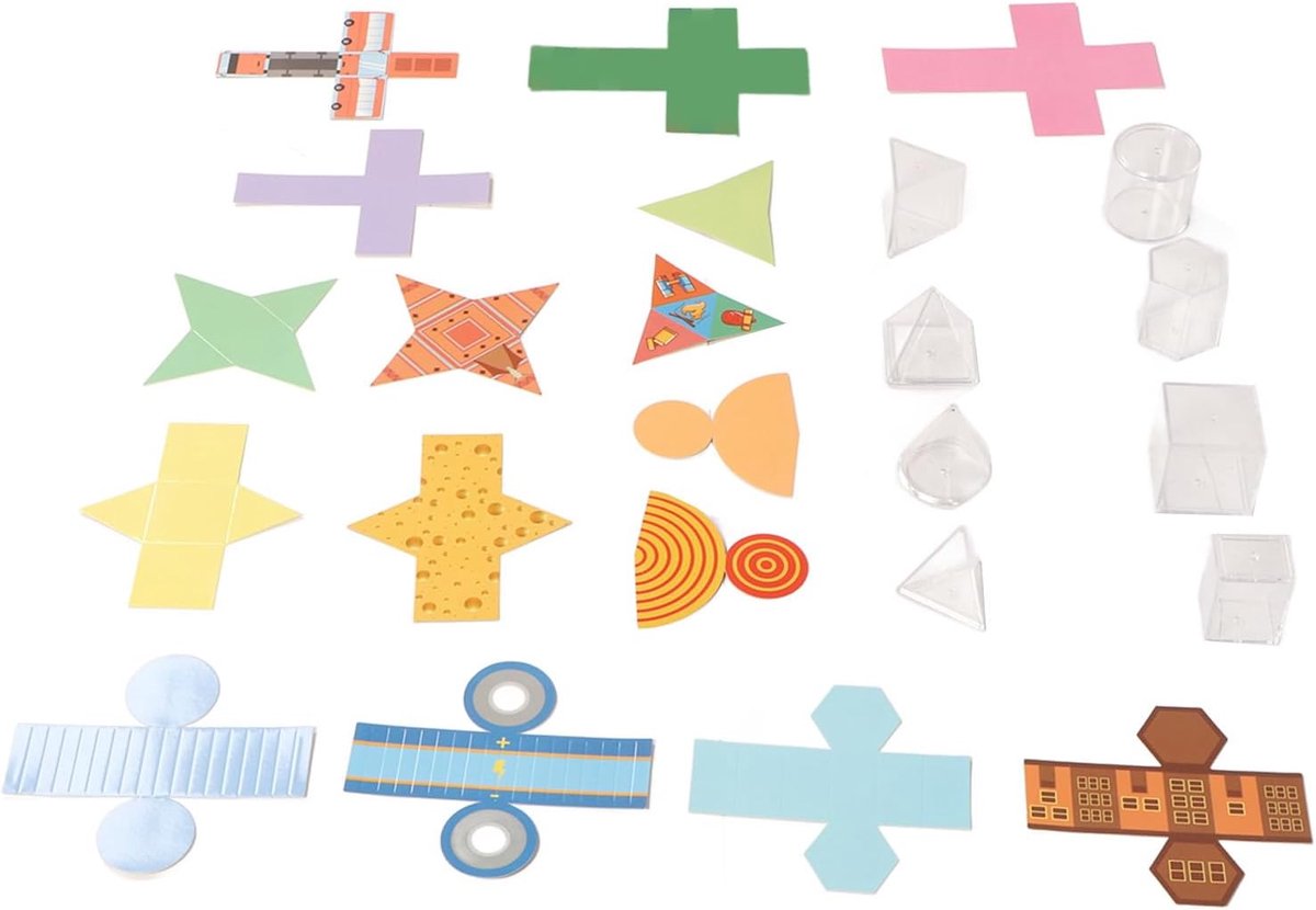 8 Stuks Opvouwbare Geometrische Lichamen, Geometrische Modellen, Heldere Geometrische Modellen, 3D-vormen, Transparante Geometrische Modellen, voor school- en Lerarenbenodigdheden