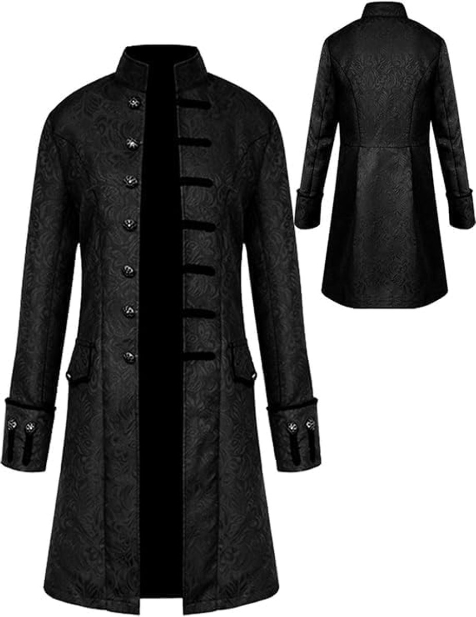 Kleding Mannen, Steampunk Jas, Halloween Cosplay Kostuums, Tailcoat Steampunk Gothic Middeleeuws Uniform