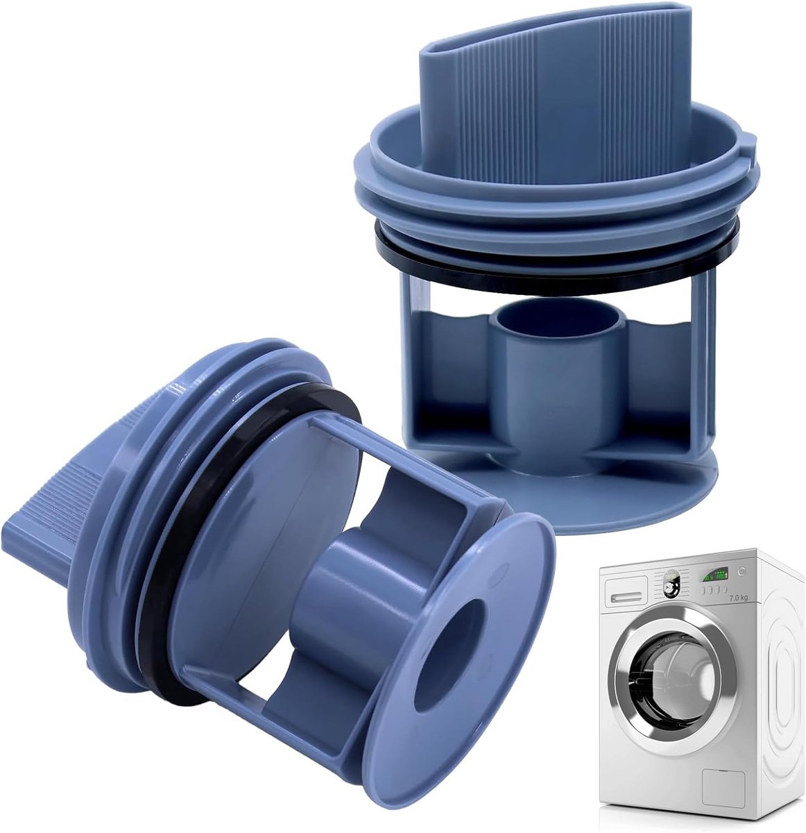 Pluiszeef iq700, Pluiszeef Wasmachine 00647920 voor Wasmachine en Wasdroger Reserveonderdeel Pluiszeef geschikt voor Bosch Neff Constructa 605010 647920 filterzeef (blauw)