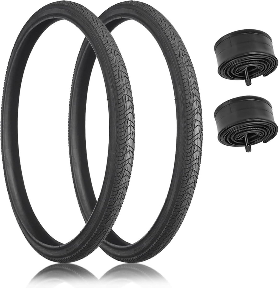 Racefietsbanden en Binnenbandset - Fietsbanden Set - Comfortabel Fietsen - Lekbestendig Profiel - 700x38c - Zwart