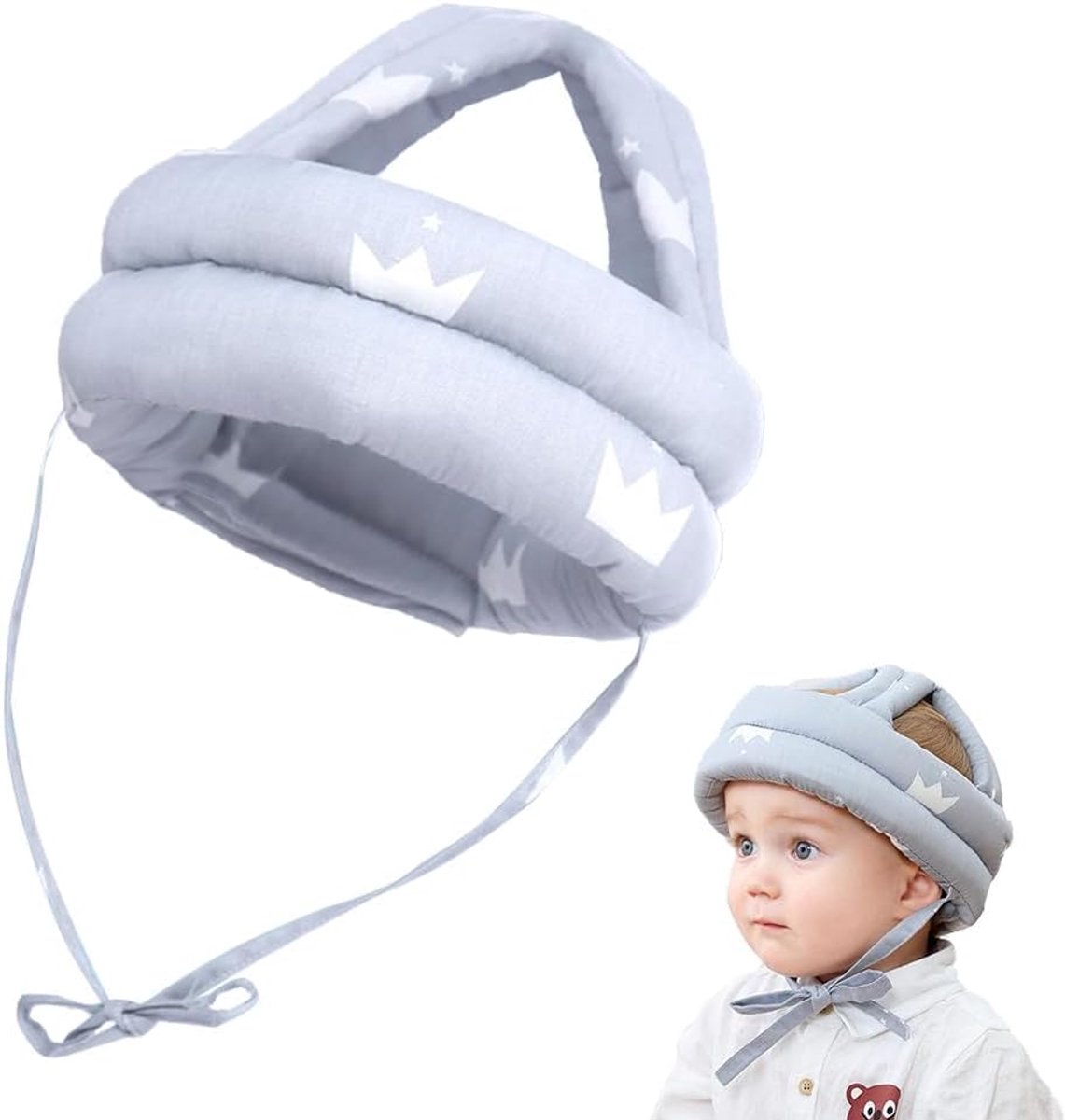 Veiligheidshelm voor baby's, schokbestendig, bescherming voor baby's, kinderen, beschermhoofd, katoen, verstelbaar, voor kinderen van 5-24 maanden, veiligheid bij het kruipen en lopen, schokbestendig,