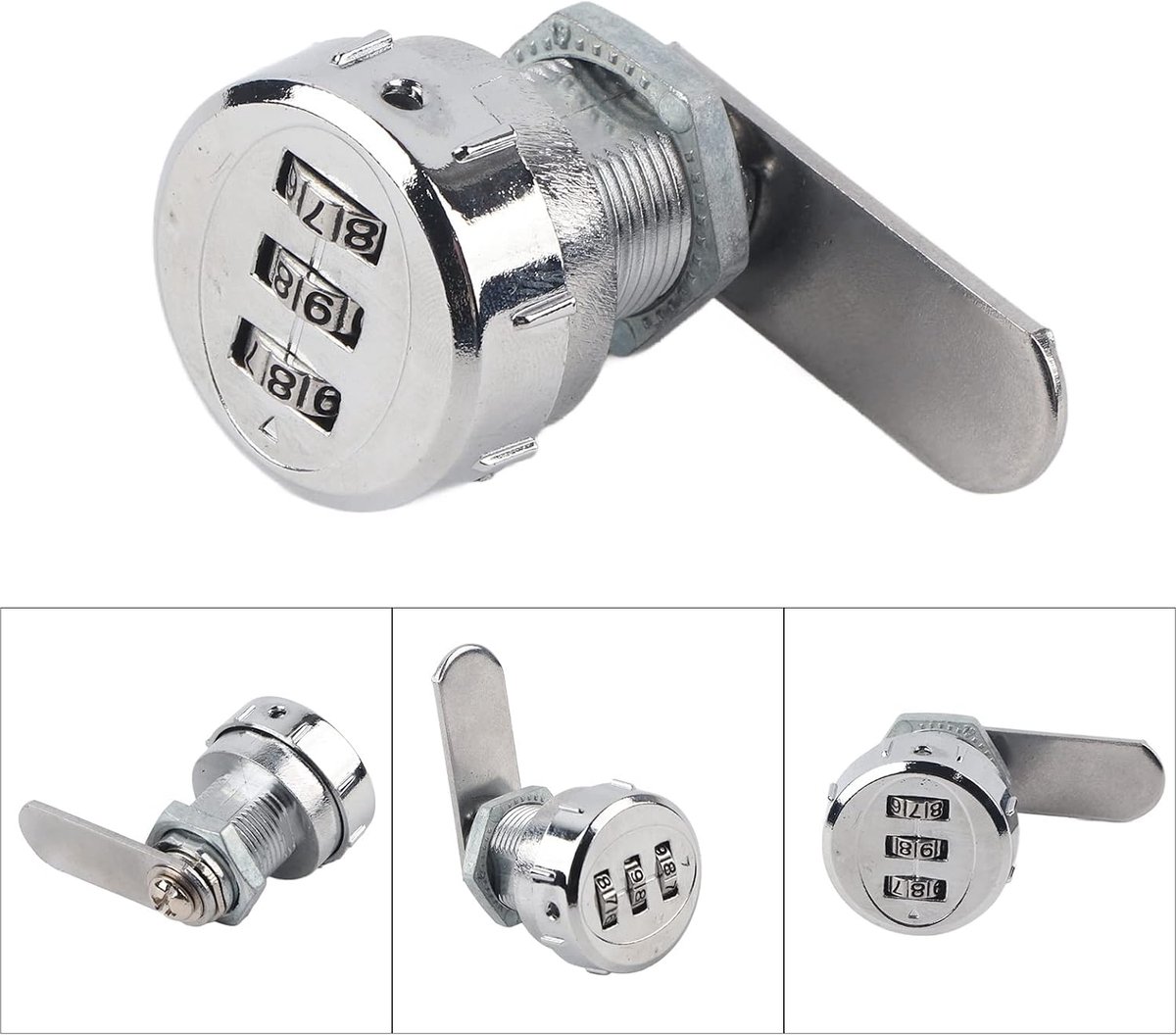 Bombin Codigo, kast met 3-cijferige cijfercombinatie, zilver, L-staal, comfortslot met veiligheidscode met wachtwoord nr. 1 (metalen kast