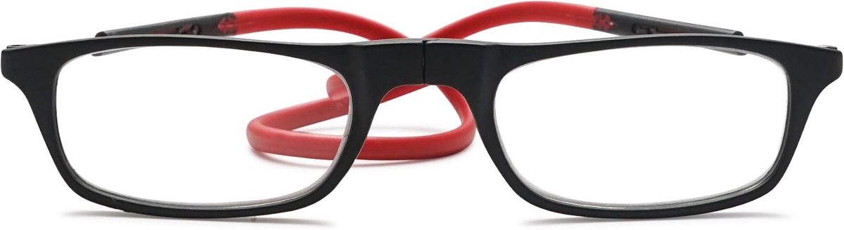 Smalle leesbril voor dames en heren, magneetsluiting, clip, lichte leeshulp, zichthulp met elastische siliconen brillenbanden