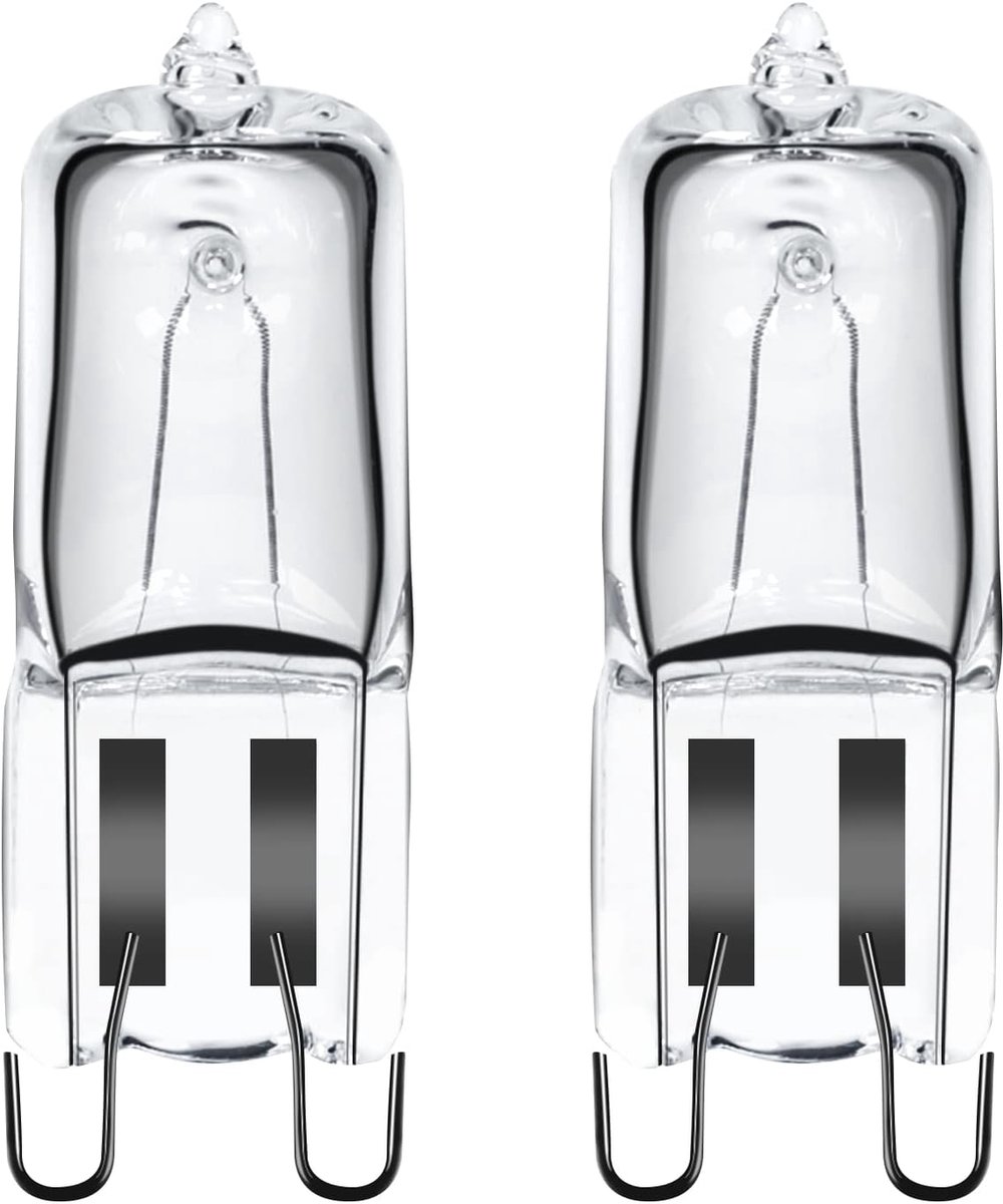 Halogeenlamp G9 25W 230V backovenlamp, G9 halogeen lichtbron voor oven, magnetron, tolerantie tot 300 graden C, set van 2