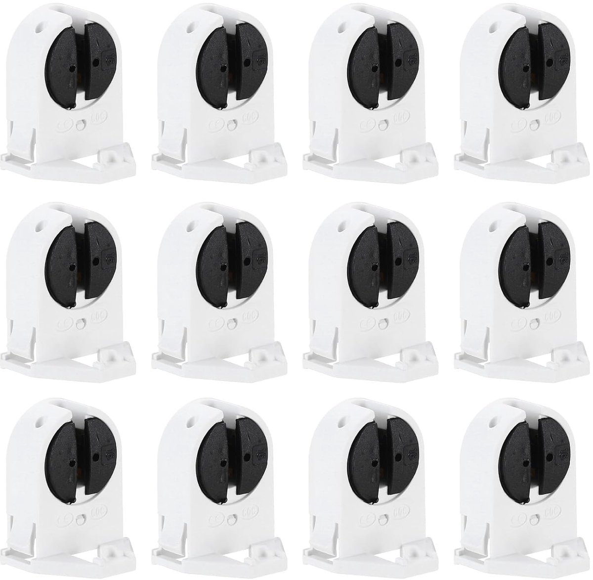 T5 TL-lamphouder, 12 stuks G5 lampvoet LED TL-buisfitting 500 V niet-geschakelde draaitype lamphouder vervanging, 28 x 22 x 20 mm