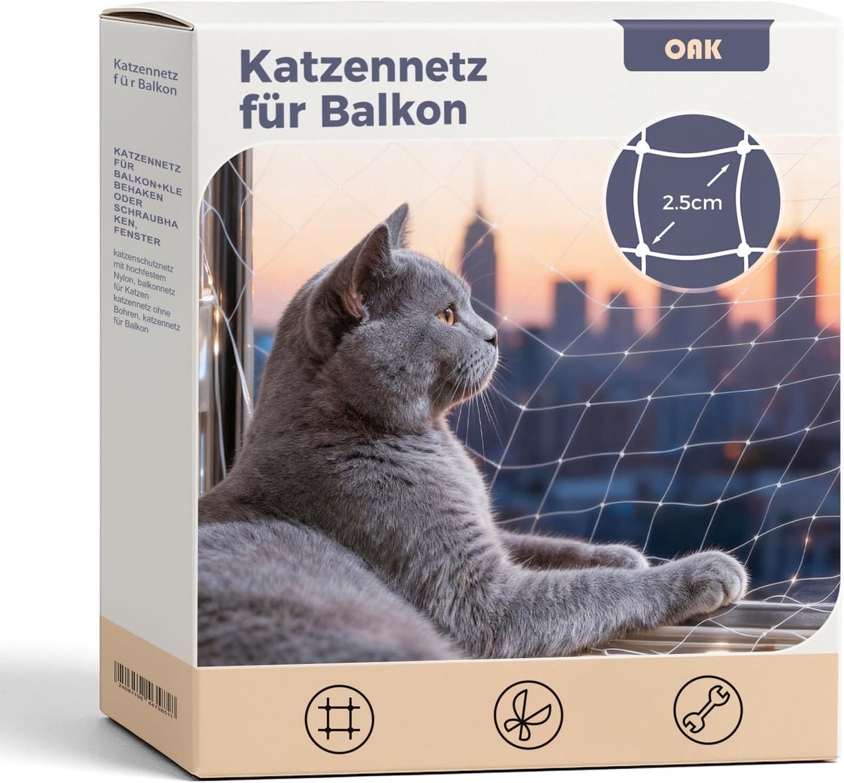 Kattennet voor patio en balkon - sterke nylon - transparant - bescherming voor katten en vogels - ShopVlot