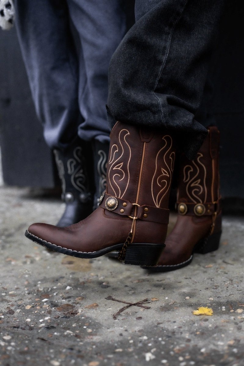 Bootstock Bobby Cowboylaarzen - Kinderen - Bruin - Leer