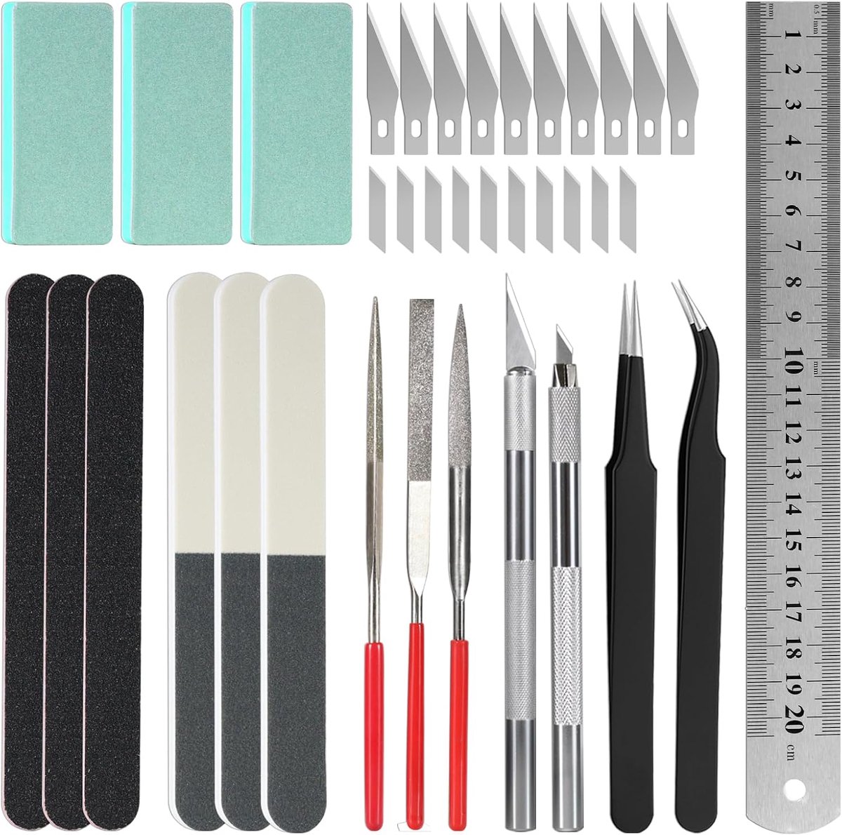 Modelbouw gereedschapset 17-delig - veelzijdige accessoires - perfect voor modelkits en miniaturen - ShopVlot