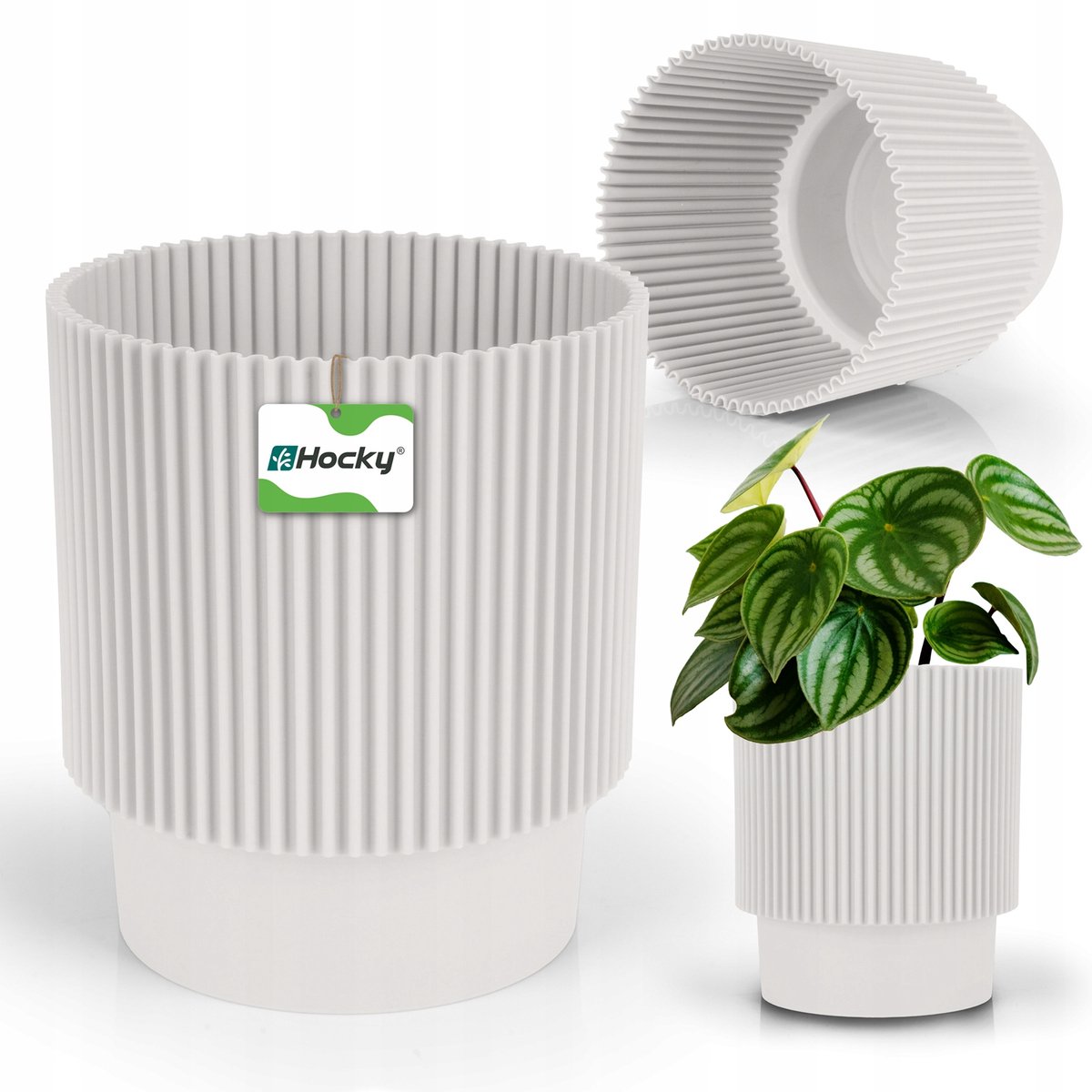 Moderne Witte Plantenpot 13cm - Duurzaam & Stijlvol