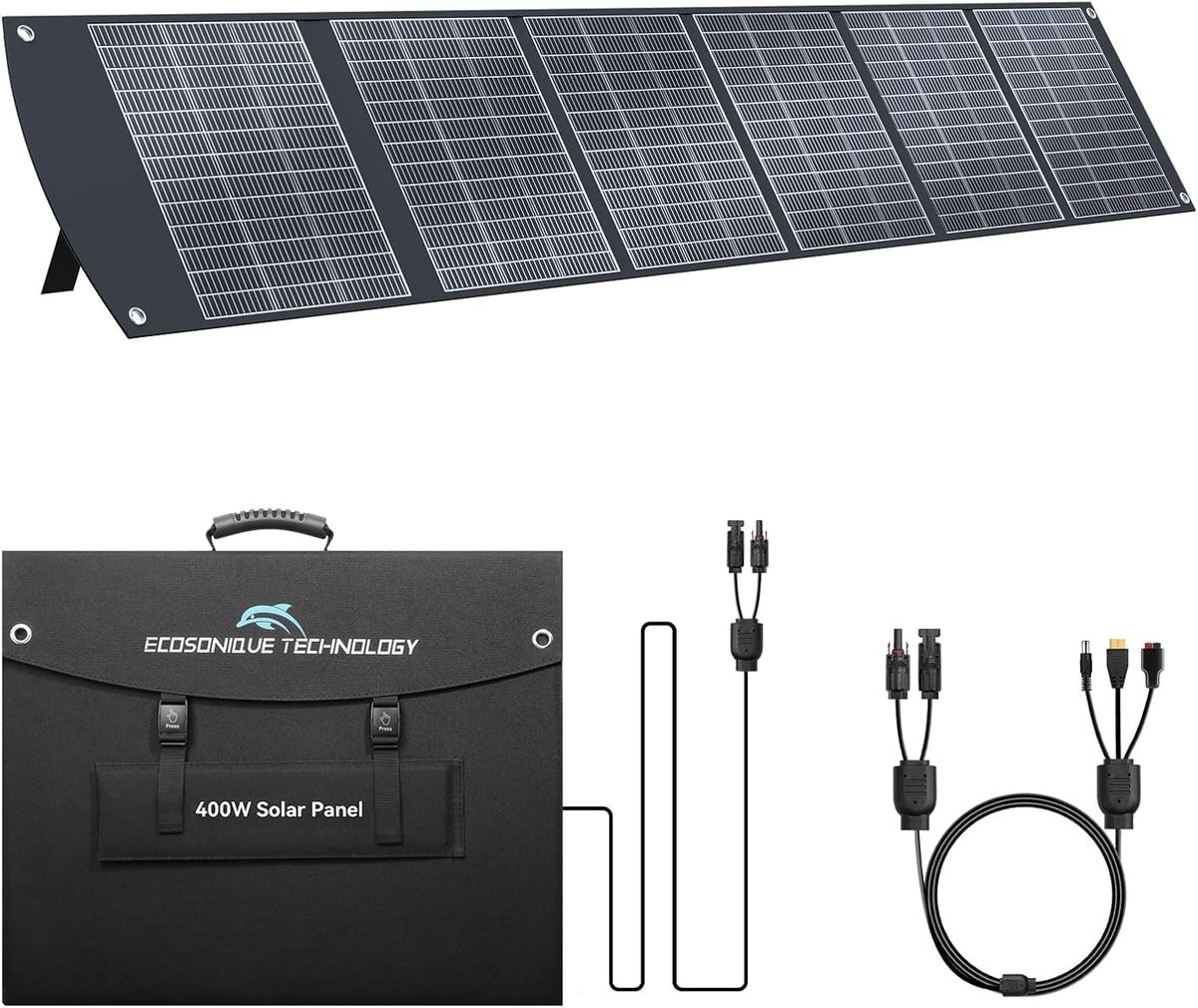 Vouwbaar zonnepaneel 400W - Lichtgewicht en compact - Waterdicht en stofdicht - Ideaal voor kamperen - ShopVlot