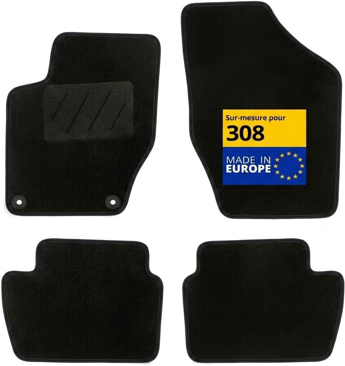 Auto vloermatten op maat - 4-delige set voor Peugeot 308/308SW (2013-2021) - Galaxy tapijt - ShopVlot