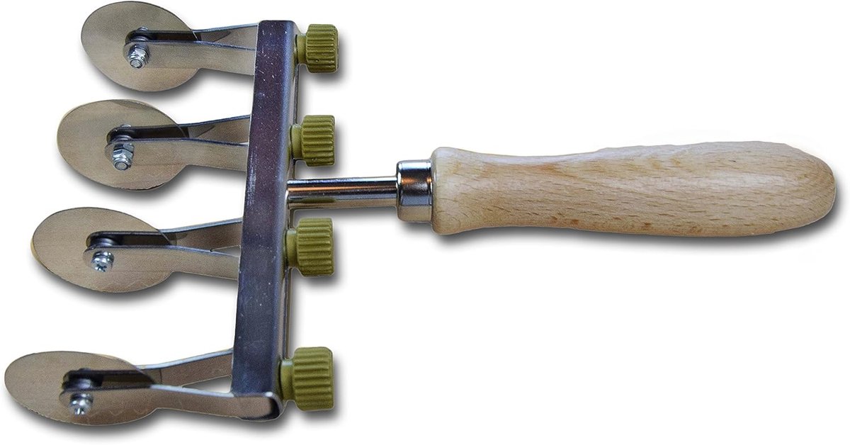 SnelShoppen - Verstelbare Overhang, Metaal, Zilver, 4 Gladde Bladen, Hoogwaardige RVS, Houten Handvat, 36mm Diameter, Perfect voor Tuin, Keuken en Fee