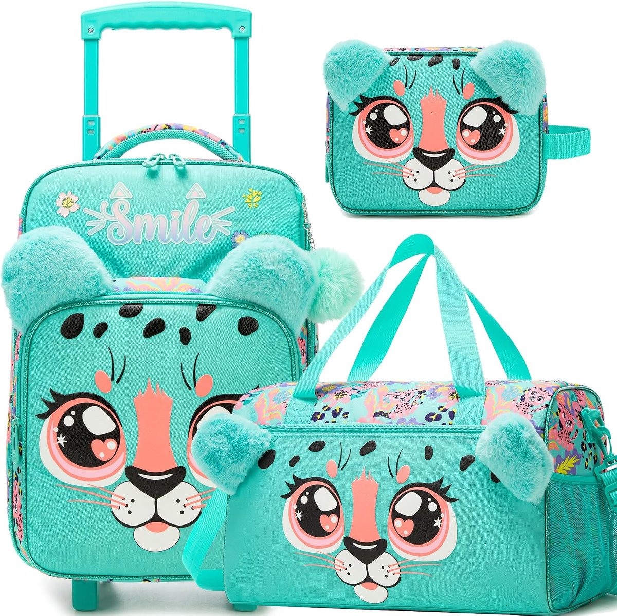 Handbagage koffer set - 3-delige set voor kinderen - inclusief toilettas - ideaal voor op reis - ShopVlot
