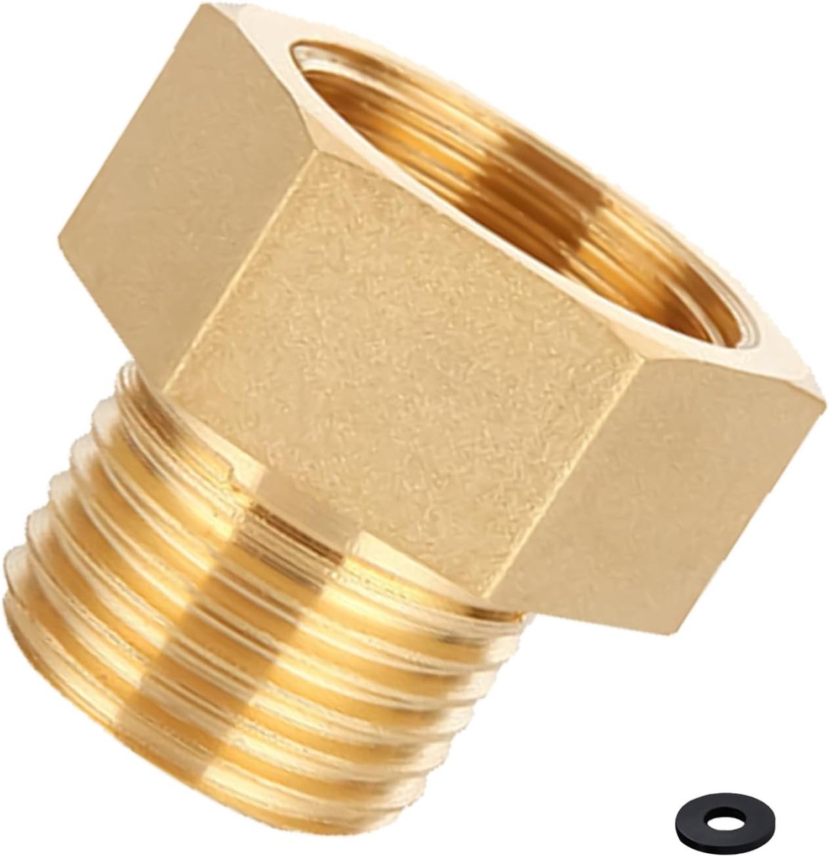Gasadapter 1/2 Inch naar 1/4 Inch - Messing met rubberen afdichting - Universele connector voor campingkooktoestel - SnelShoppen