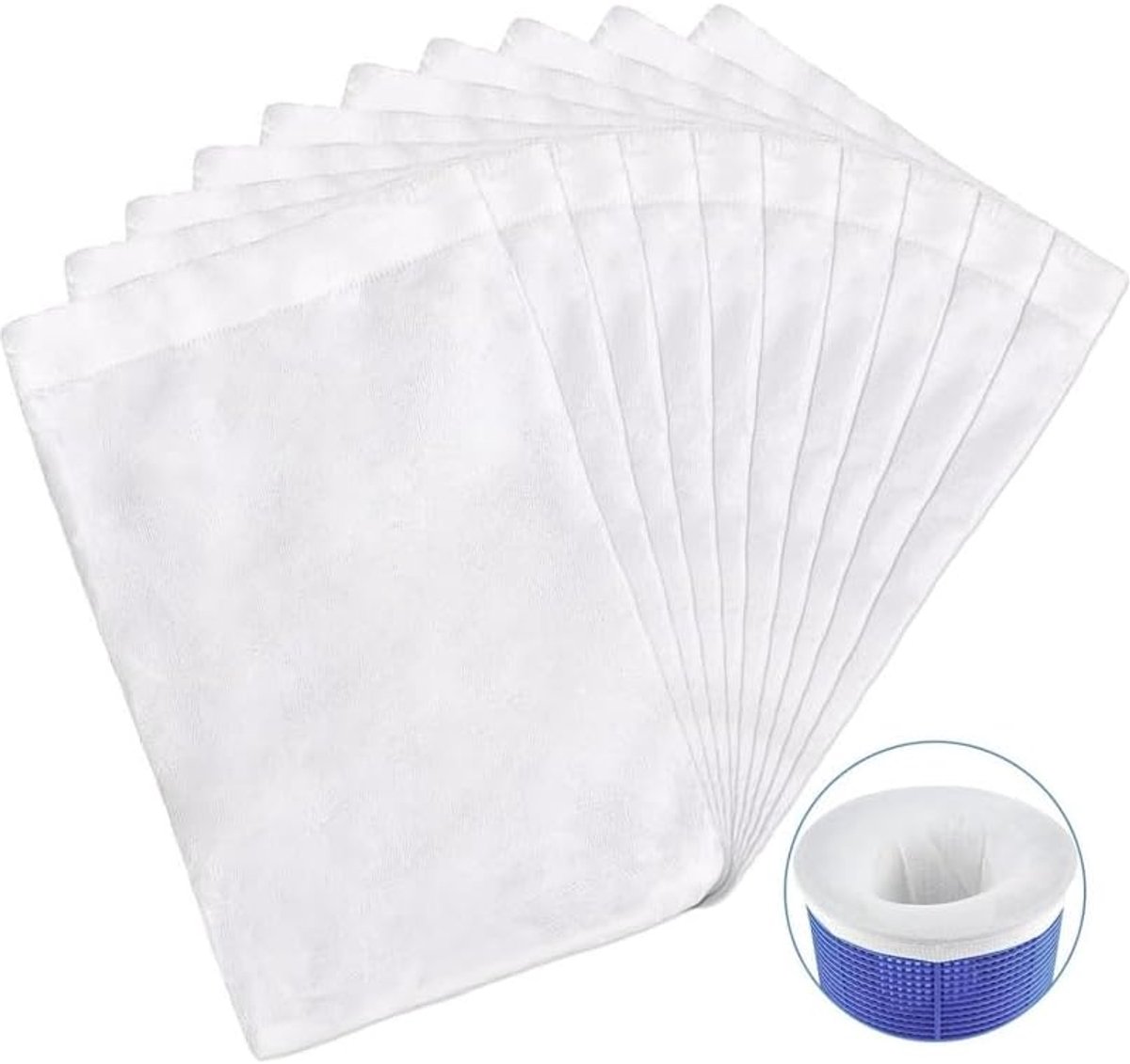Zwembad-skimmersokken 10 stuks - nylon materiaal - beschermt filtersysteem - verlengt levensduur zwembadfilter - SnelShoppen