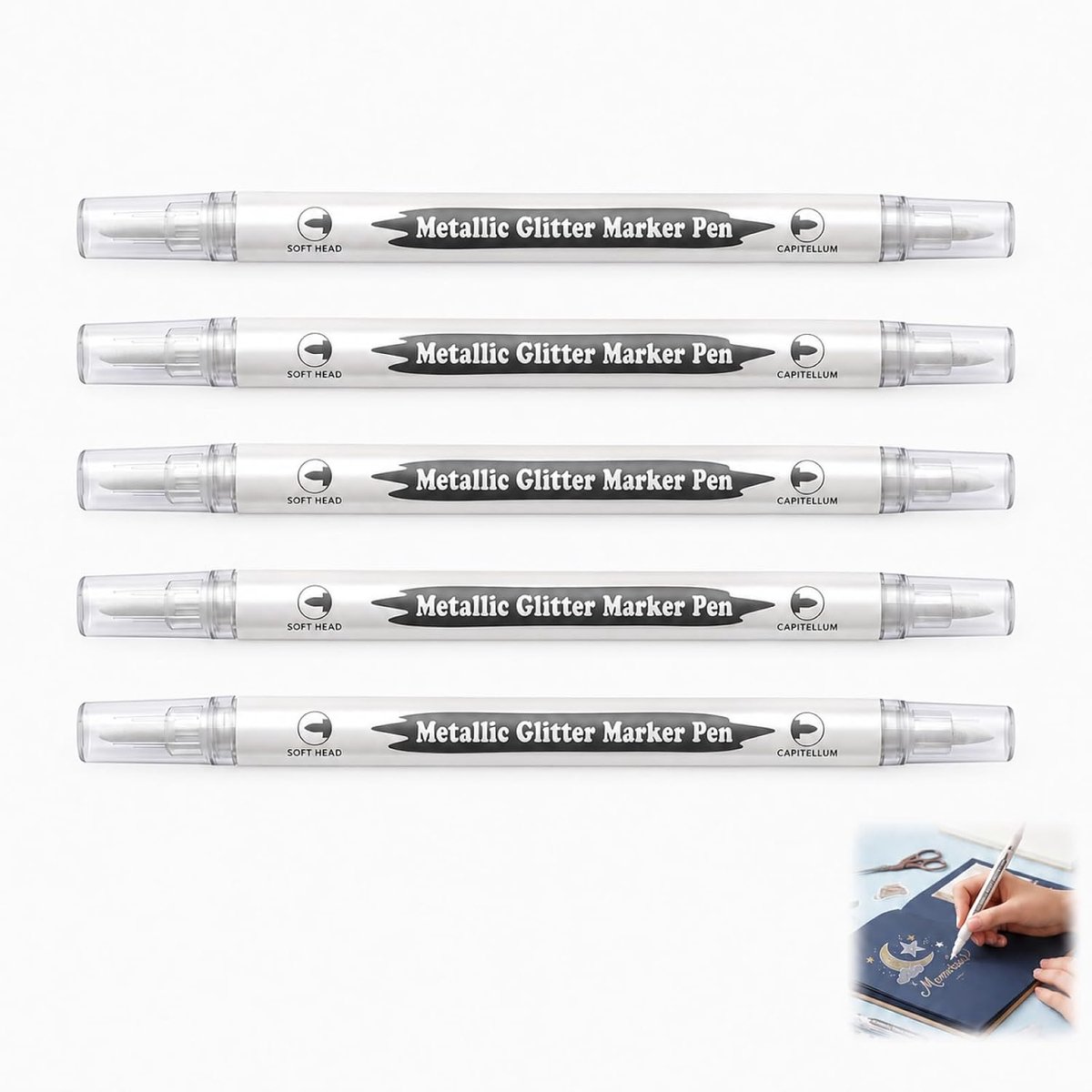 Acrylstiften set van 5 - witte dubbele punt 2 mm en 4 mm - op waterbasis, niet giftig - voor creatieve projecten - SnelShoppen