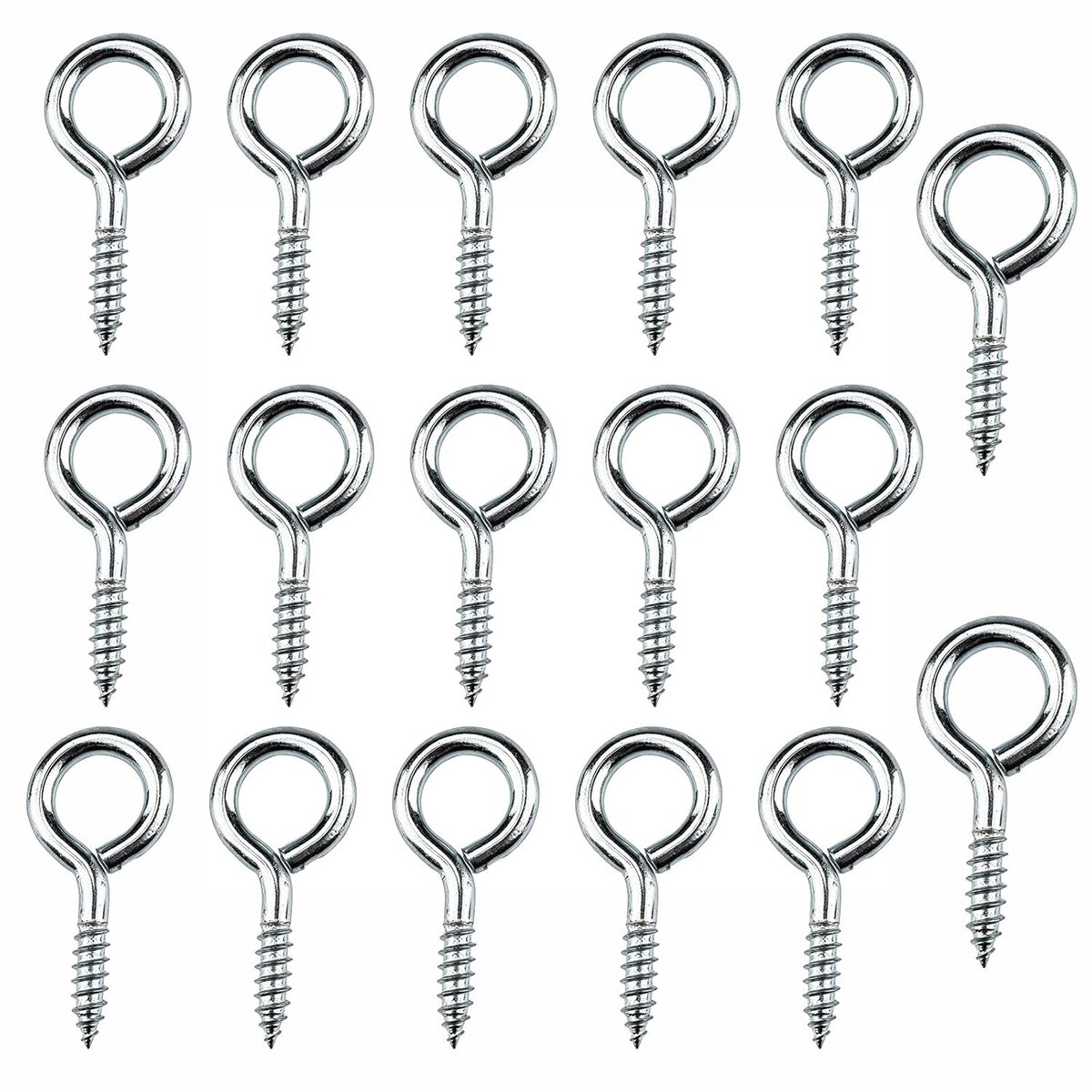 SnelShoppen - 30pcs M4 Schroefhaken Beugels 304 RVS Ring Schroef Haakjes Wandhaken Zilver Hoge Hardheid Staal