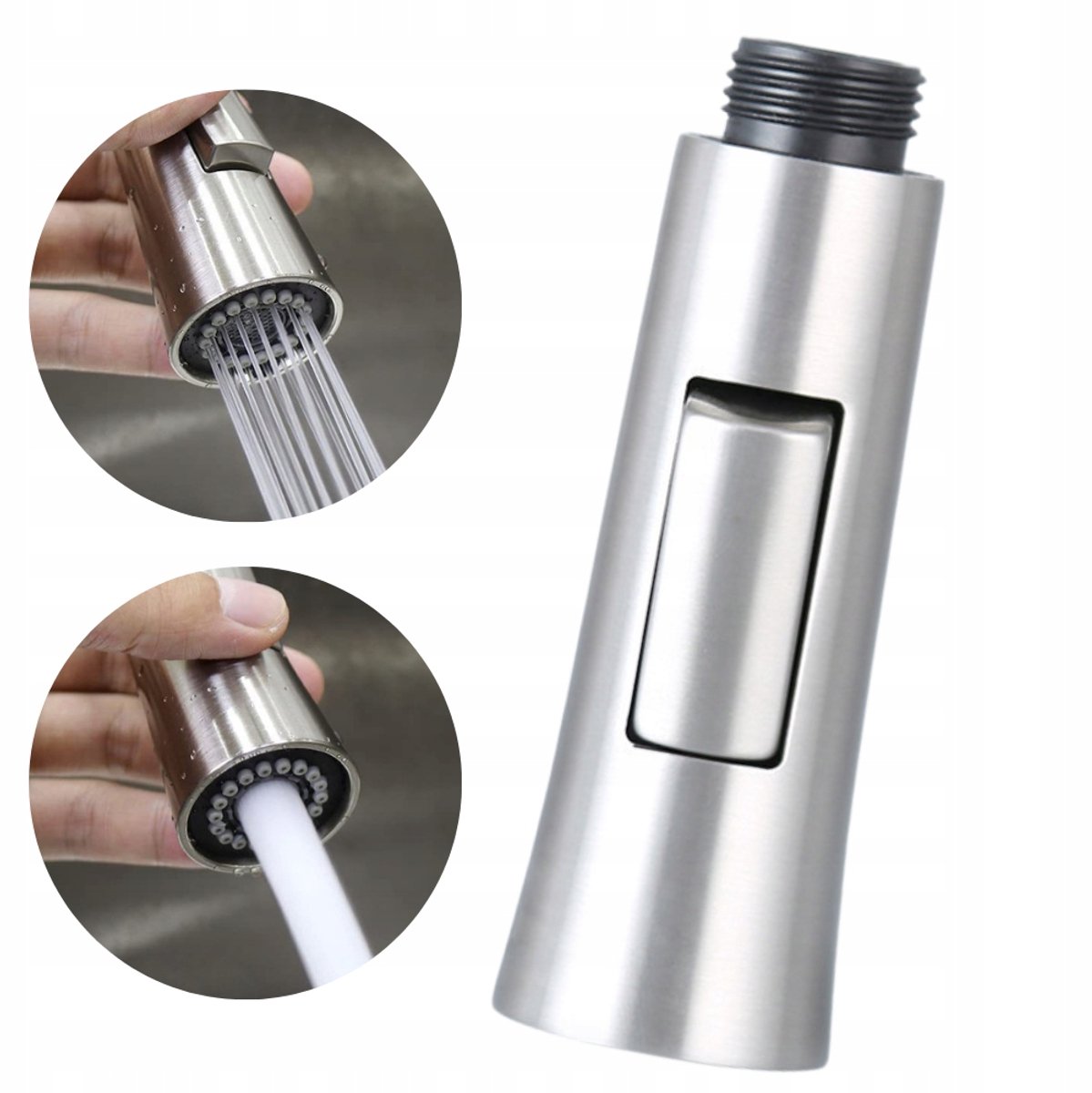 Keukenmengkraan Handdouche Inox Uitrekbaar Perlator 1/2"