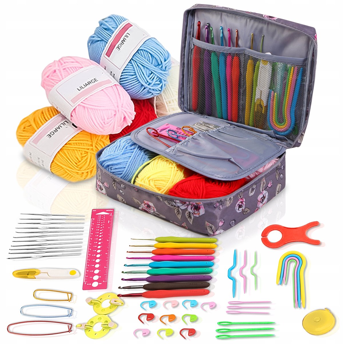 Compleet Haakpakket met Garen & Accessoires - 58 Delen
