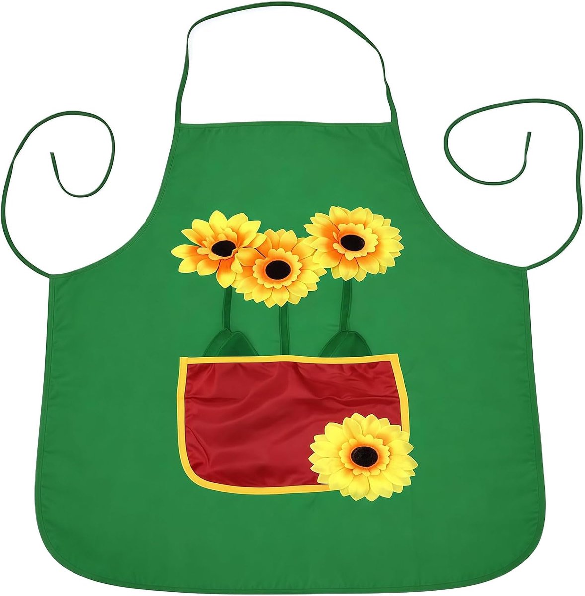 Tuinschort dames - Zonnebloemen - Barbecueschort met tas - Ideaal voor themafeesten - SnelShoppen
