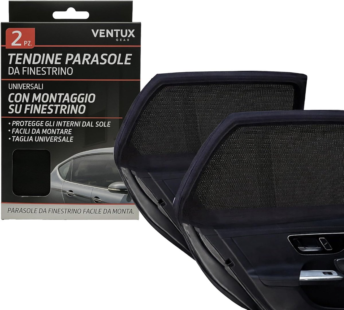 Auto Raam Zonnebescherming - Universeel Maat - Synthetisch Materiaal - Eenvoudig Te Installeren - SnelShoppen