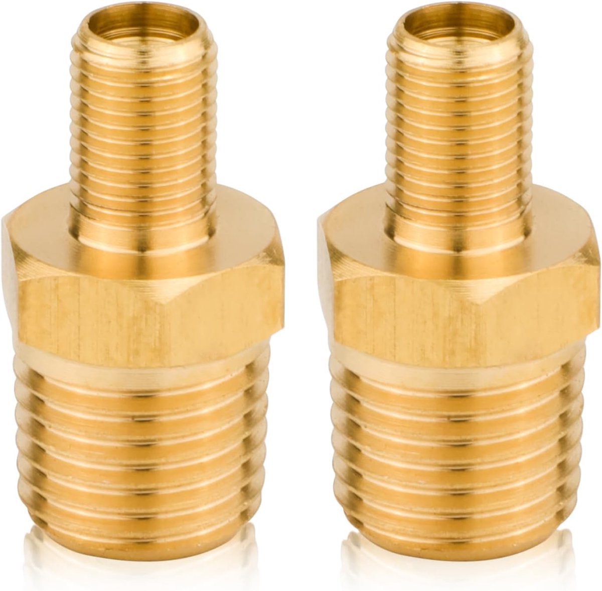 SnelShoppen - 2x Messing Lucht Inflator Adapter, 1/4" NPT(M) naar Standaard Schrader Ventiel, Voor Automatische Draagbare Luchtcompressor, Perfect voo