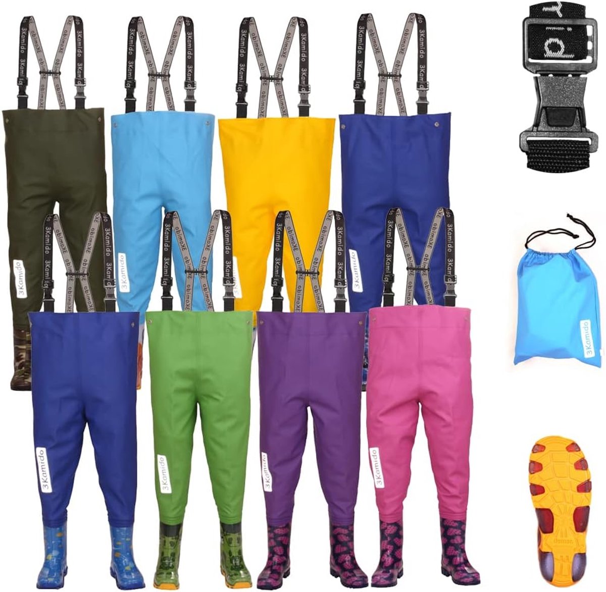 Kids Wading Suit 20-35 EU - verstelbare taille - slijtvast met gespen - ideaal voor vissen - SnelShoppen