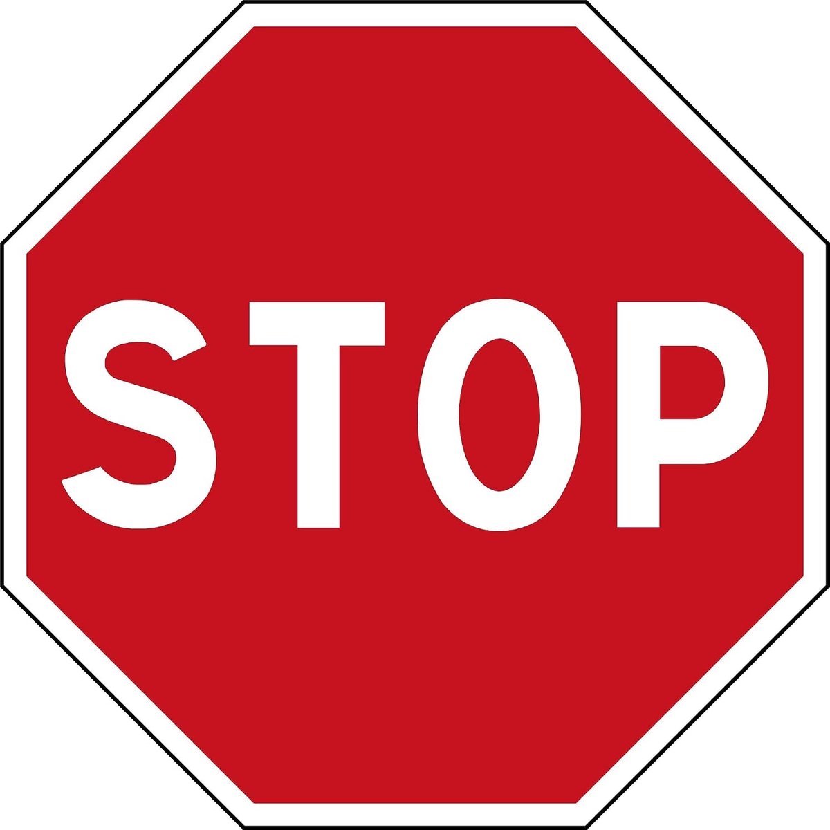 Vinyl sticker stopbord - diameter 200 mm - weerbestendig - voor binnen en buiten gebruik - ShopVlot