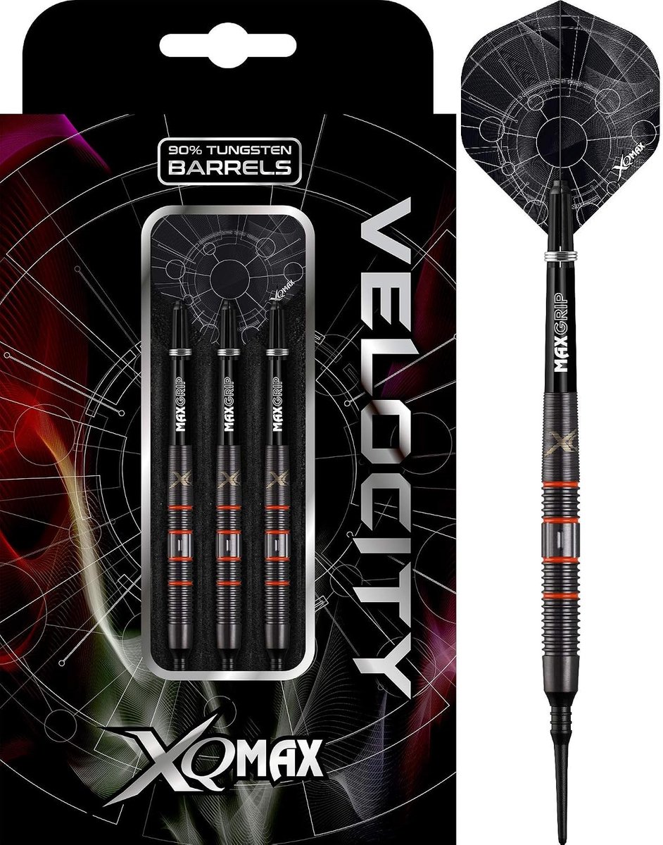 Soft tip darts set 20g - 90% tungsten - zwart met oranje - ideaal voor precisie spel - ShopVlot