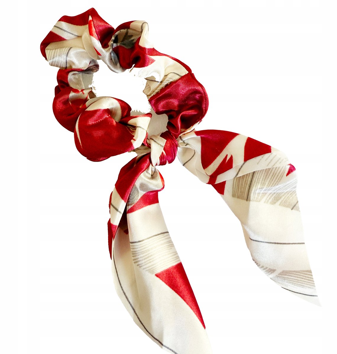 Zijdeachte Haar Scrunchie met Knit - Multikleur