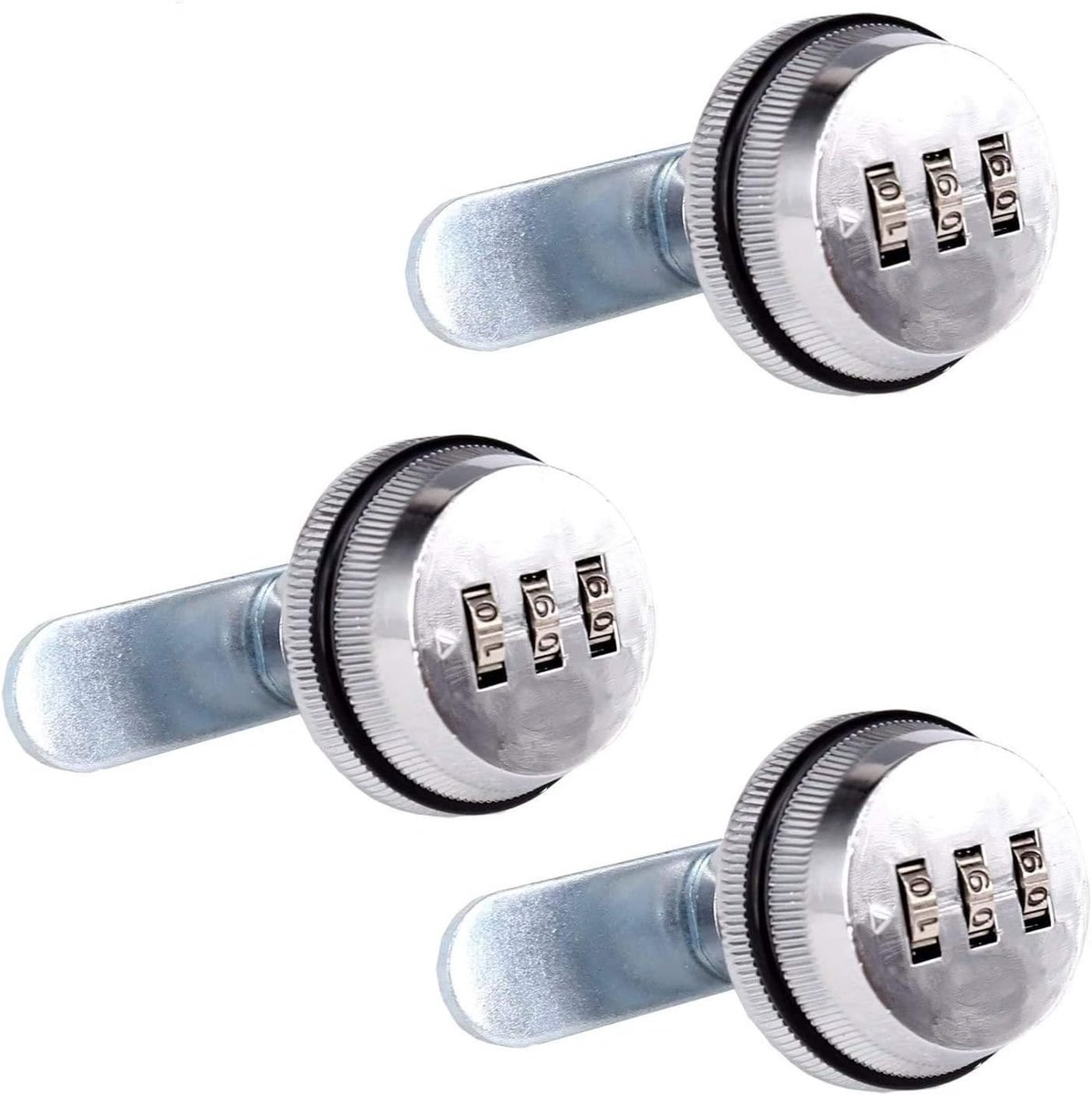 Camlock beveiligingsslot 3 stuks - chroom zinklegering - keyless en lichtgewicht - ideaal voor kasten en mailboxen - ShopVlot