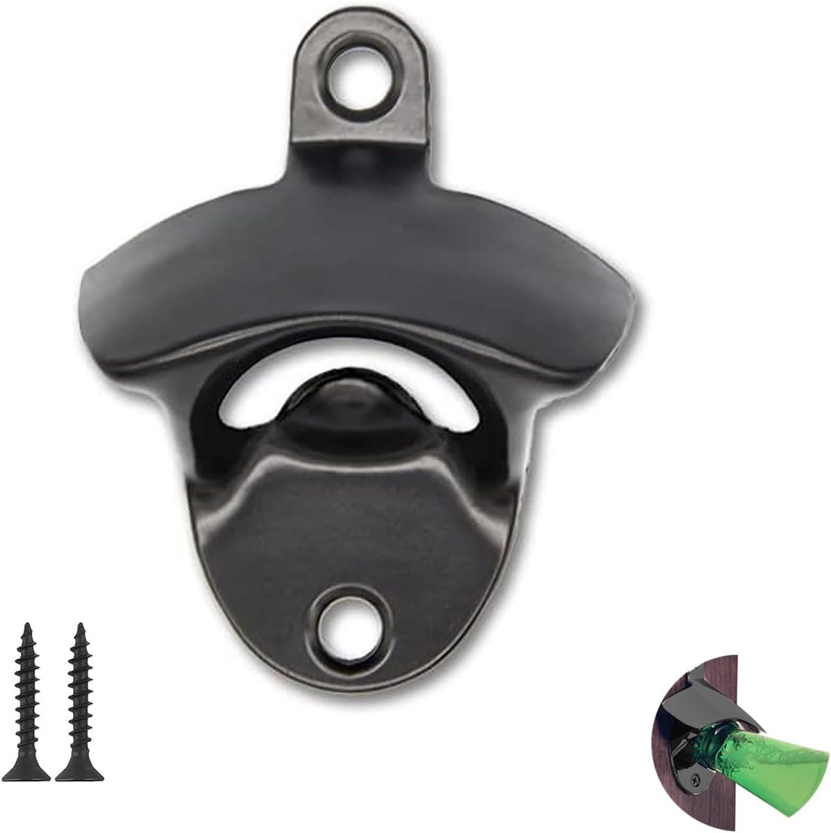 Flessenopener muurbevestiging - gietijzer - zwart - perfect voor bar en keuken - ShopVlot