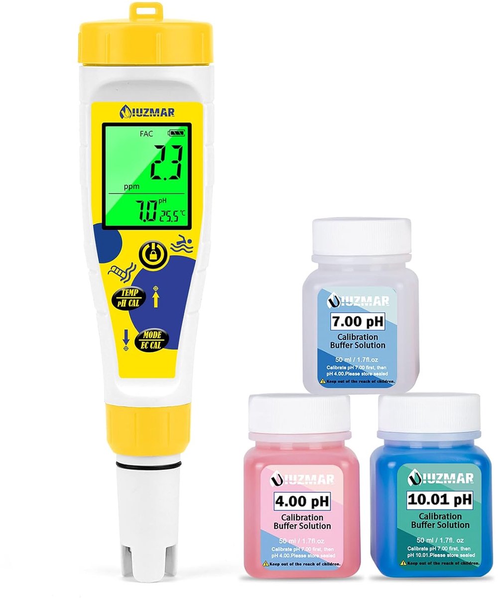 pH chloor tester en zoutmeter - multifunctioneel meetapparaat - nauwkeurige waterwaarden - ideaal voor zwembaden - ShopVlot