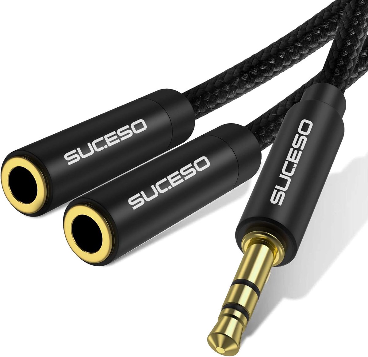 Audio Jack Y Splitter Adapter 3.5mm - 1m Zwart - 2x 3.5mm Female - Geluidskwaliteit behouden - Samen muziek luisteren - ShopVlot