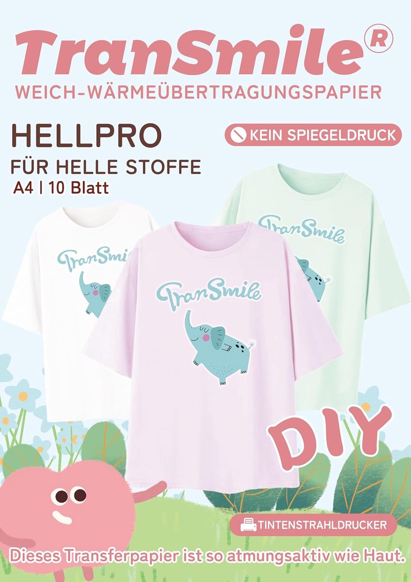 Transferpapier A4 voor lichte stoffen - Inkjetprintbaar - Soft PU materiaal - Ideaal voor T-shirts - ShopVlot